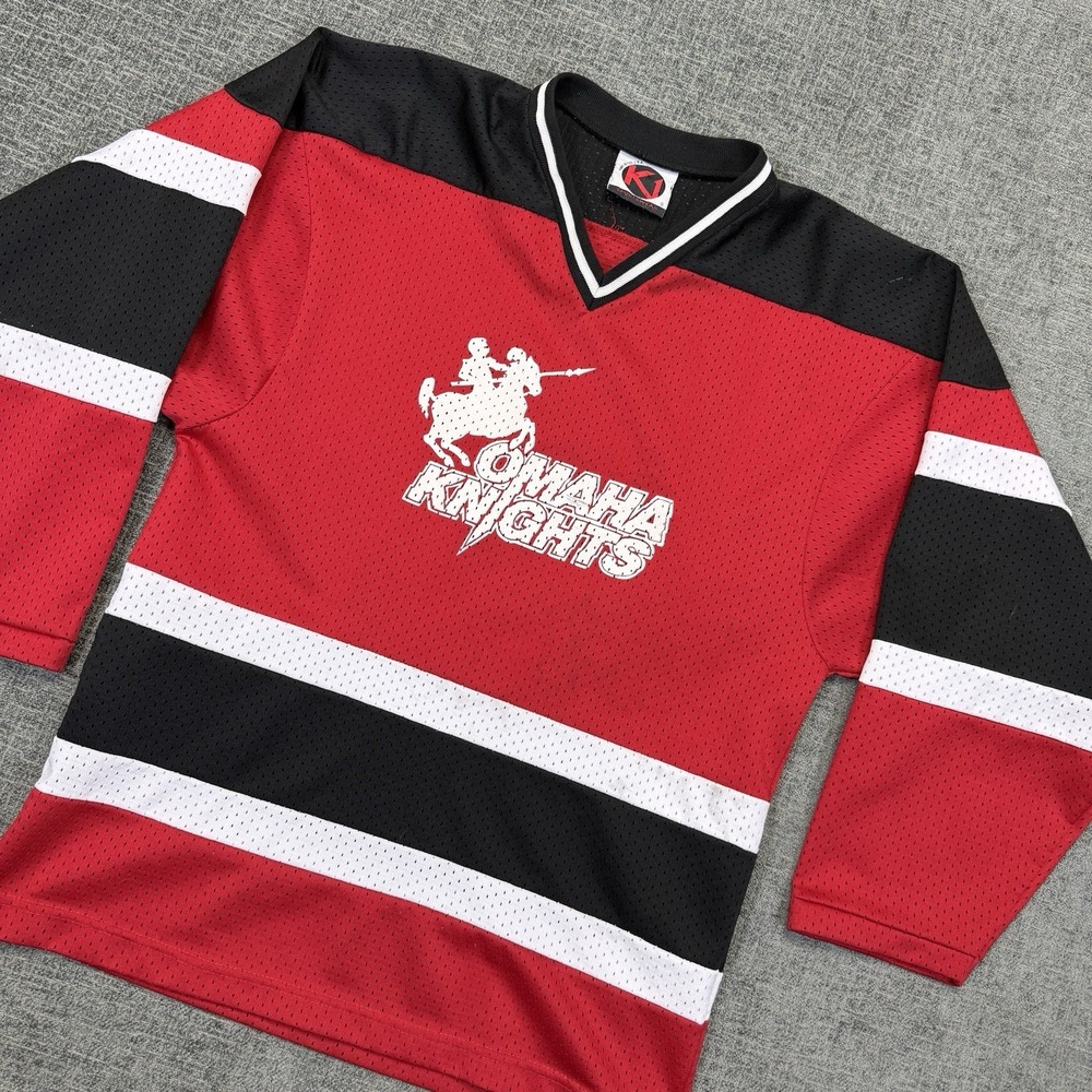 Vintage K1 Sportswear Hockey Jersey‎ Mens Small Omaha Knights Black Red USA